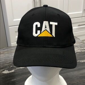 Caterpillar Black Cap with Yellow Triangle Logo